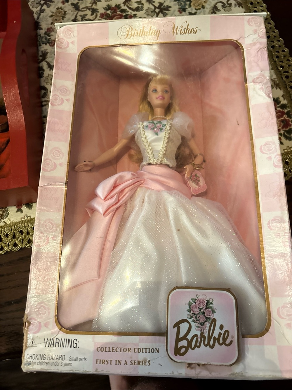 1998 Birthday Wishes Barbie Collector Edition First in Series NRFB Box Wear
